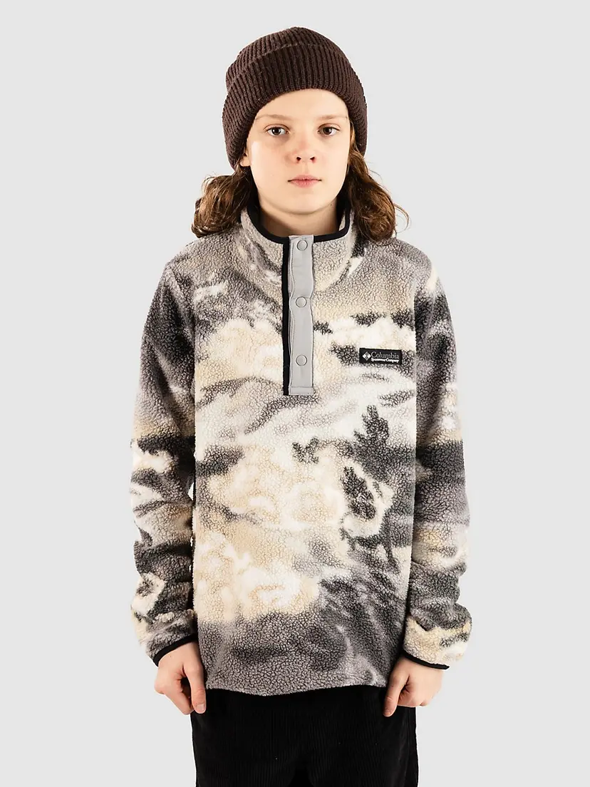Columbia Columbia Helvetia II Printed Snap Kids Half-Zip Fleecegenser grå