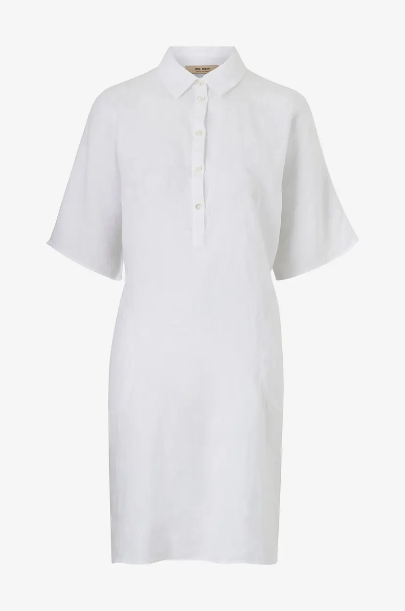 Mos Mosh Kjole i lin mmLowana Linen Dress - Hvit