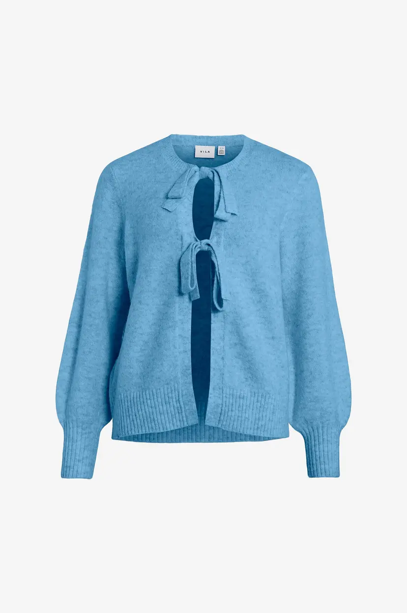 Vila Kardigan viEllie L/S Bow Knit Top - Blå