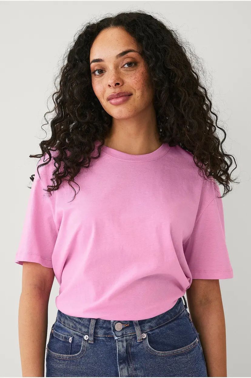 Ellos Collection T-skjorte i bomull med avslappet passform - Rosa