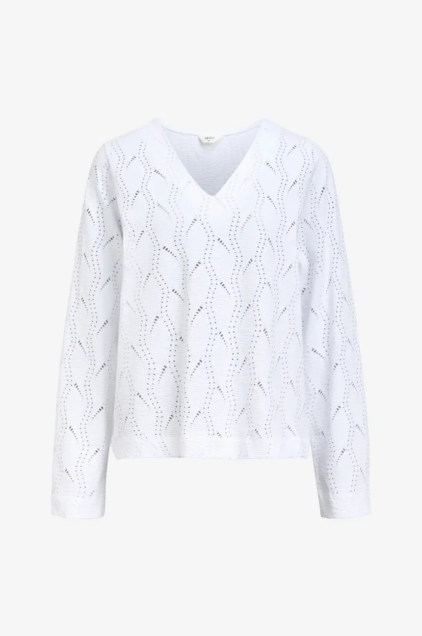 Object Collectors Item Topp objAva L/s OZ V-neck Top Div - Hvit