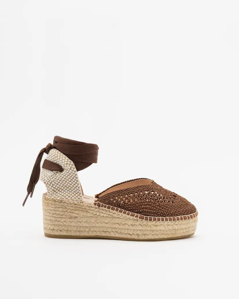 PROF PROF Java 7 Brown Wedge espadrilles