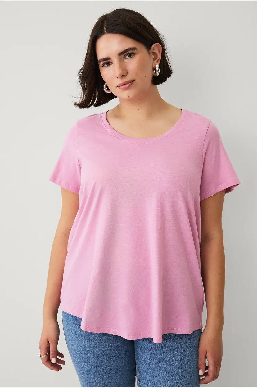 Ellos Plus collection Topp med rund hals - Rosa
