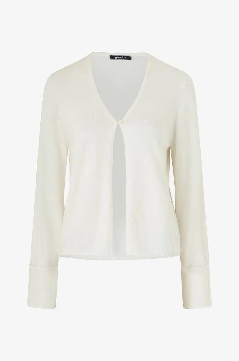 Gina Tricot Kardigan Folded Sleeve Knitted Cardigan - Natur