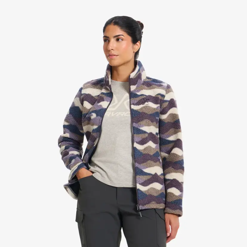 RevolutionRace Moss Graphic Pile Fleece Jacket Dame Peyote/Nightshade