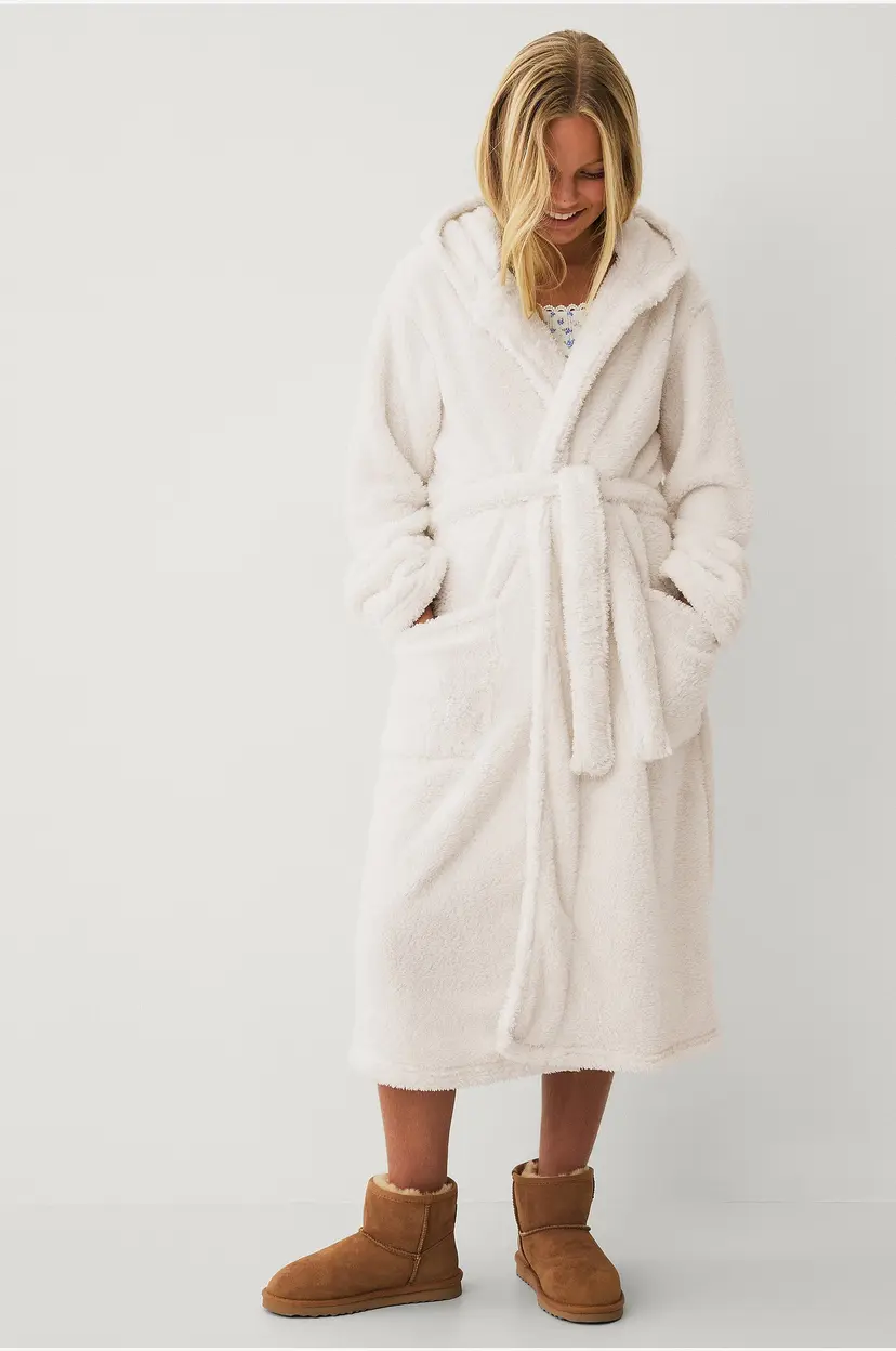 Ellos Collection Morgenkåpe i teddy-fleece - Natur