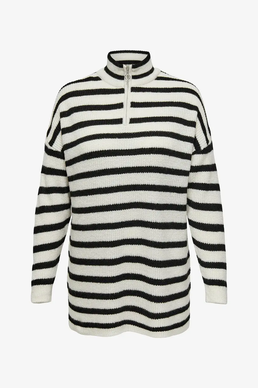 Only Carmakoma Genser carAlfrida L/s Half-zip Knt - Hvit