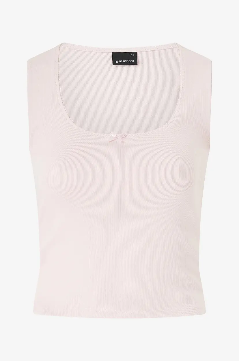 Gina Tricot Topp Tight Rib Top - Rosa