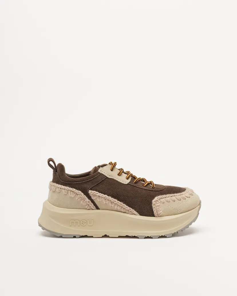 Mou Mou Bounce Clog Metal Logo Brown Platform sneakers