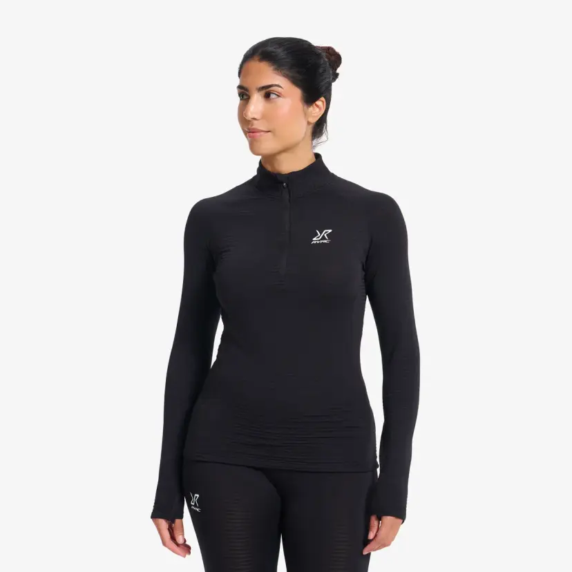 RevolutionRace Tour Thermal Half-zip Base Layer Top Dame Black