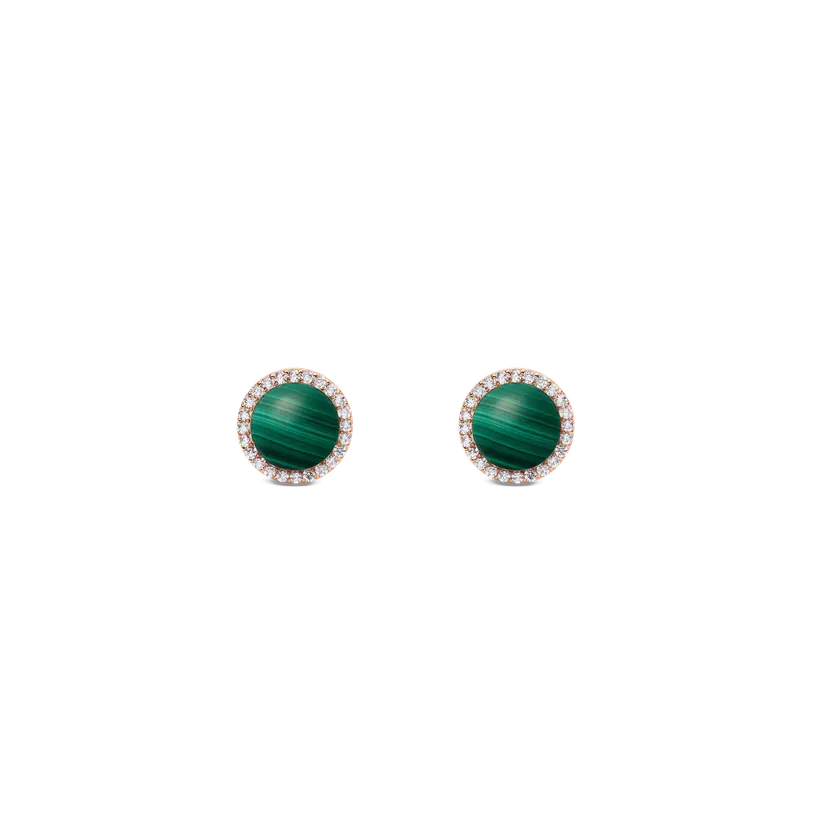 Daniel Wellington Rose Gold Earrings Audrey Malachite | DW