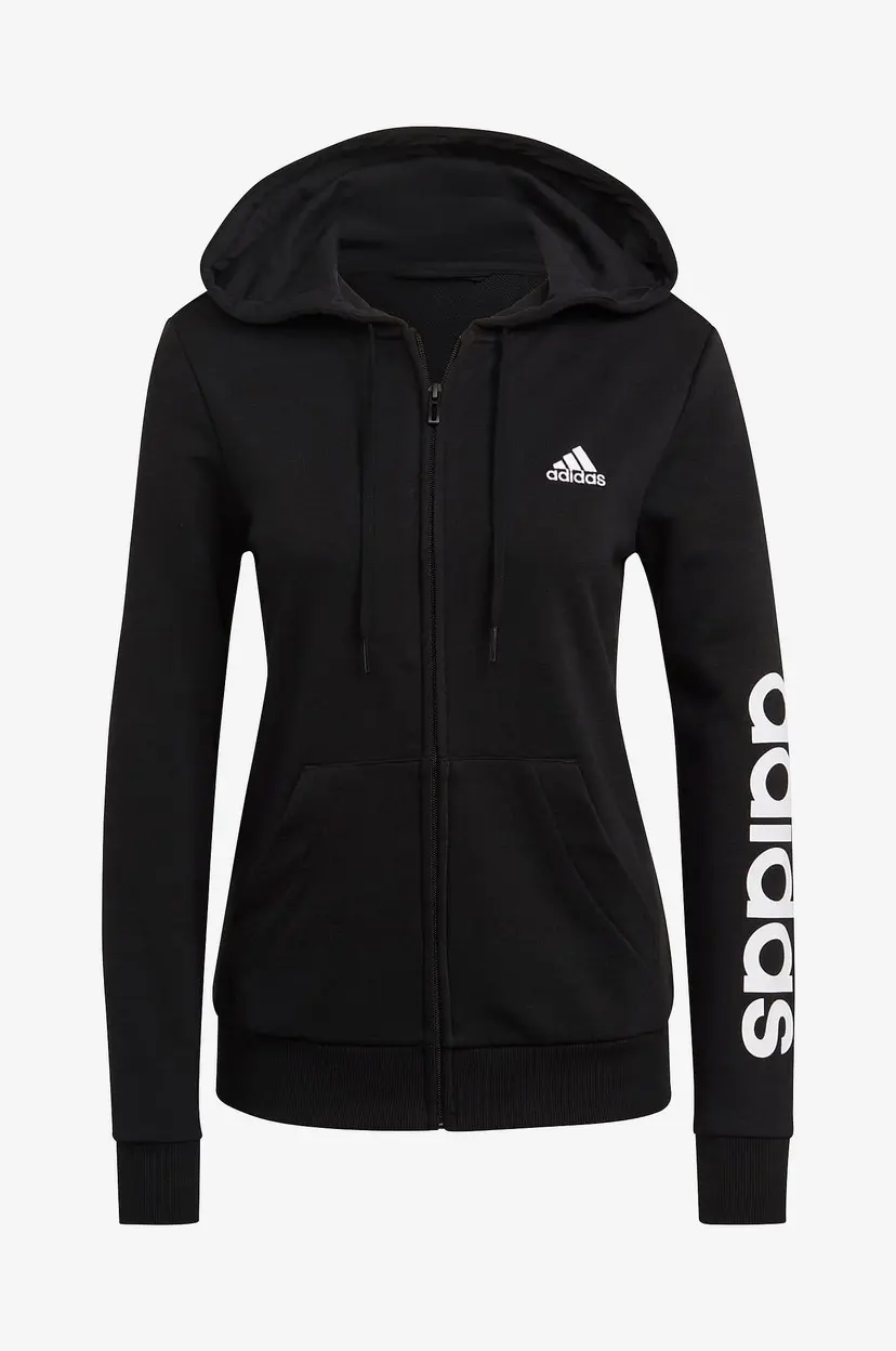 Adidas Sport Performance Hettejakke Essentials Logo Full-zip Hoodie - Svart