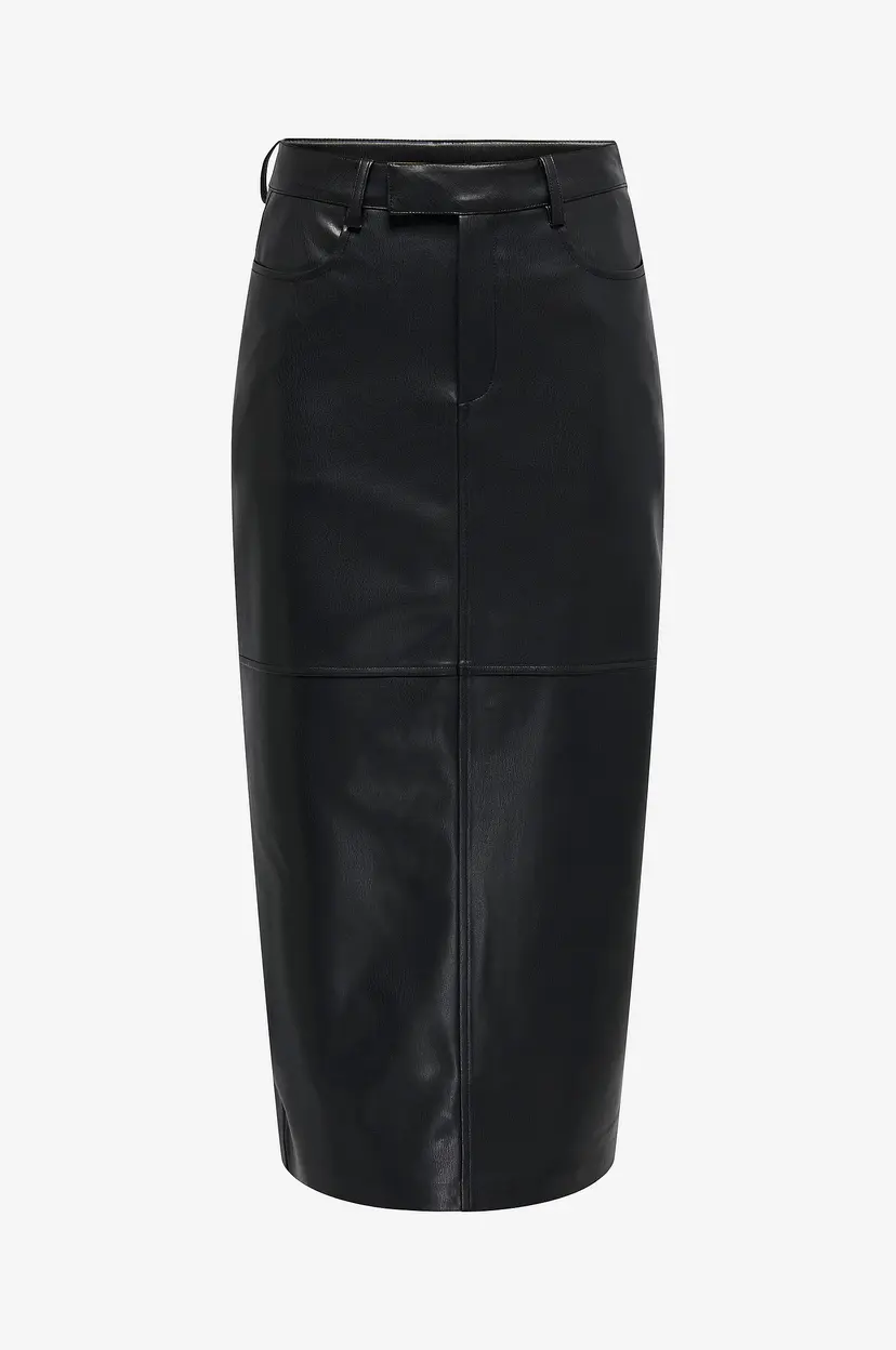 ONLY Skjørt onlVerona Faux Leather - Svart