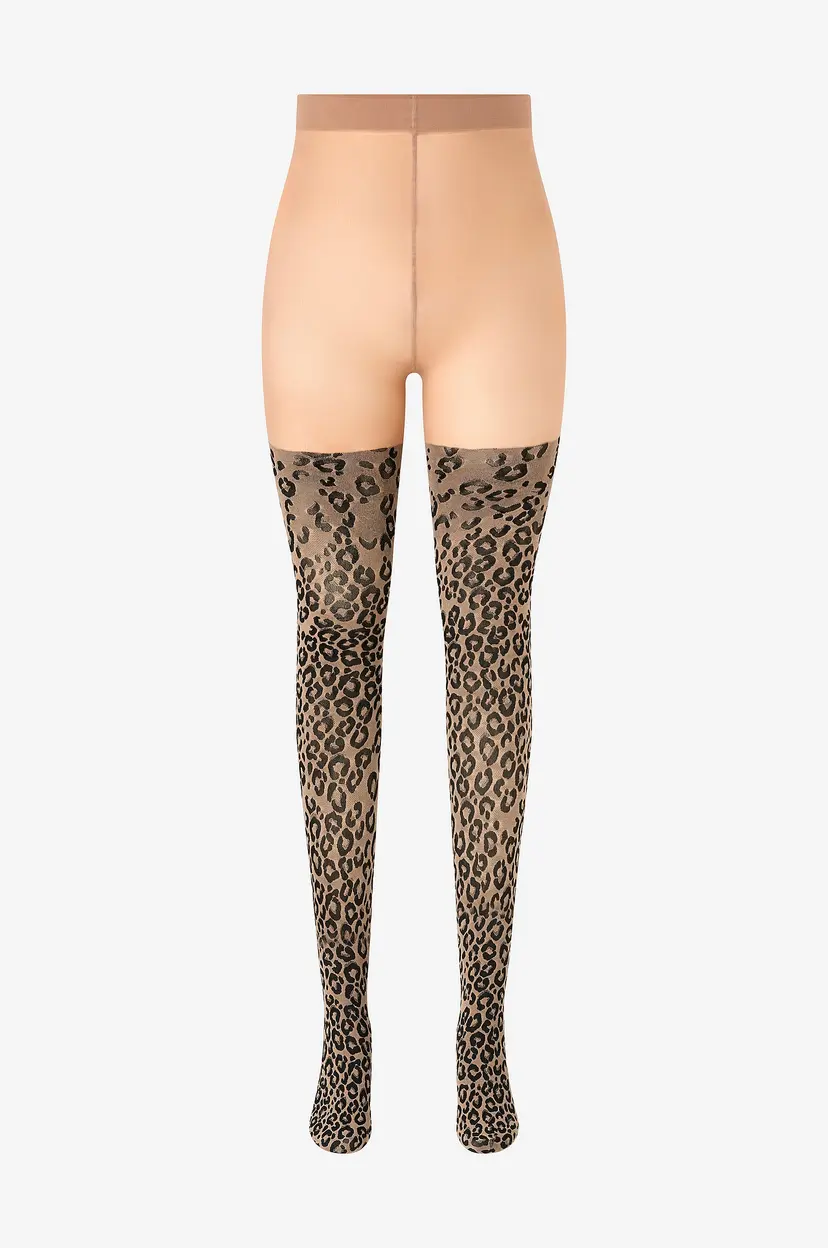 Pamela Mann Tightser Knitted Leopard Curvy Super Stretch - Svart