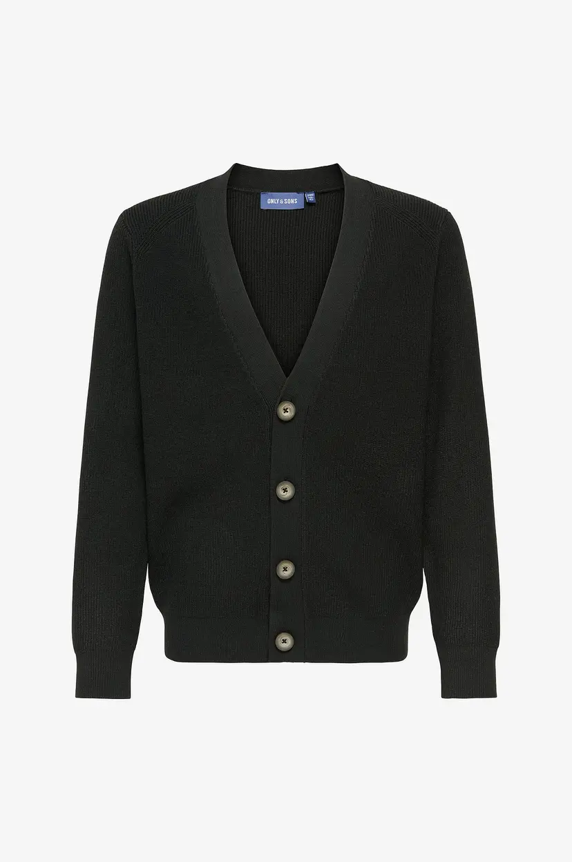 ONLY & SONS JUNIOR Kardigan osjAlfi Reg LS - Svart