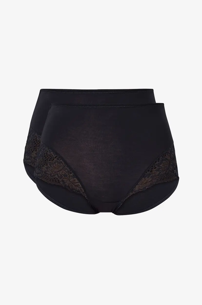 Ellos Collection Bukser med høy midje, 2-pakning - Svart