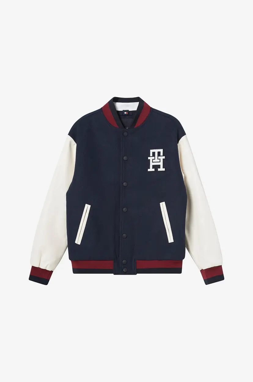 Tommy Hilfiger Bomberjakke Monogram Varsity Bomber - Blå