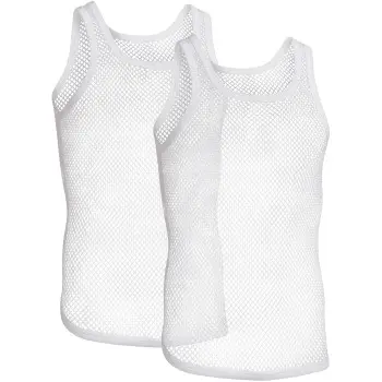 Resteröds Resteröds 2P Organic Cotton Net Singlet Hvit økologisk bomull Large Herre