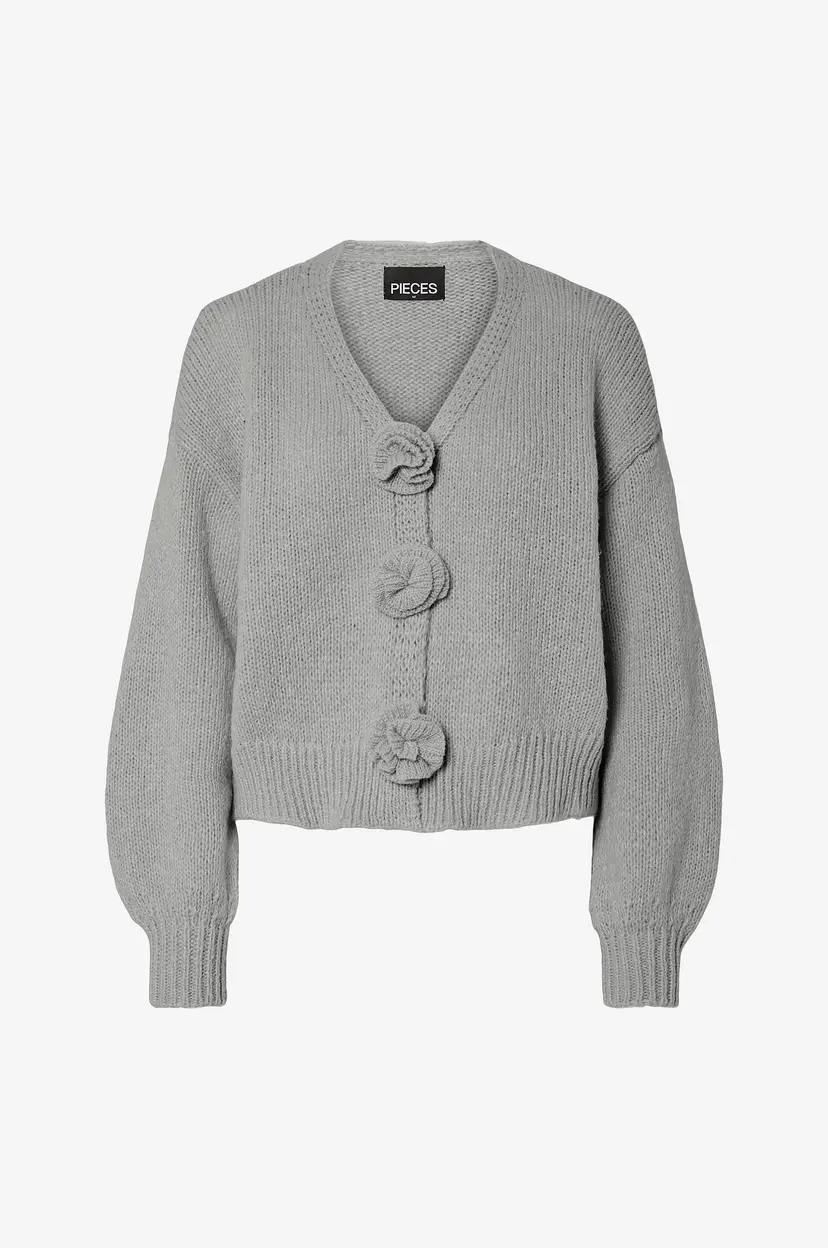 Pieces Kardigan pcFatima LS Knit Cardigan - Grå