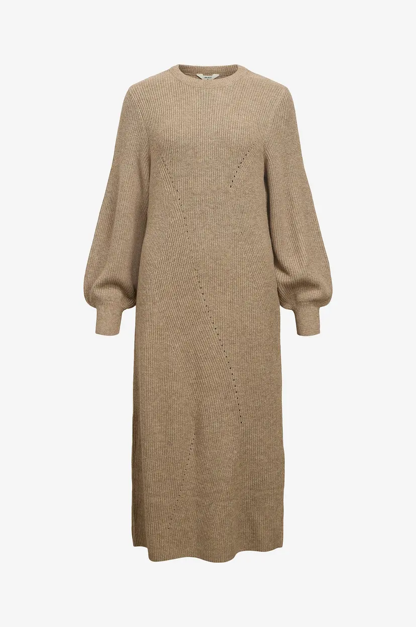 Object Collectors Item Kjole objDitte RE L/S Knit Midi Dress - Brun