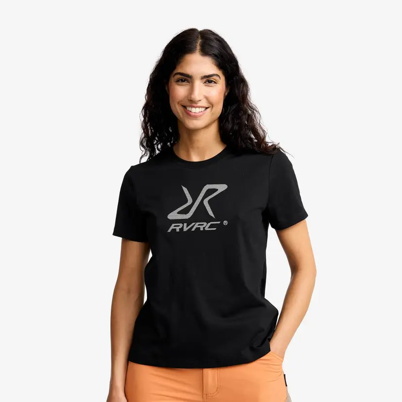 RevolutionRace Easy Graphic Logo T-shirt Dame Black