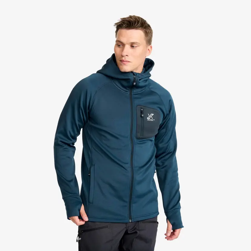 RevolutionRace Evolution Stretch Fleece Hoodie Herre Moonlit Ocean