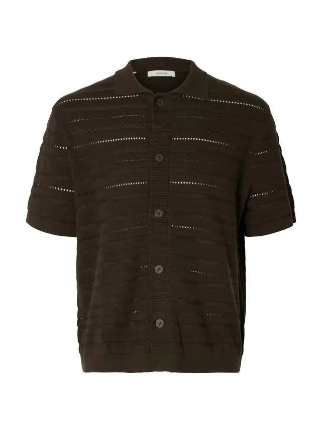 SELECTED SLHPALLE SS KNIT POLO CARDIGAN