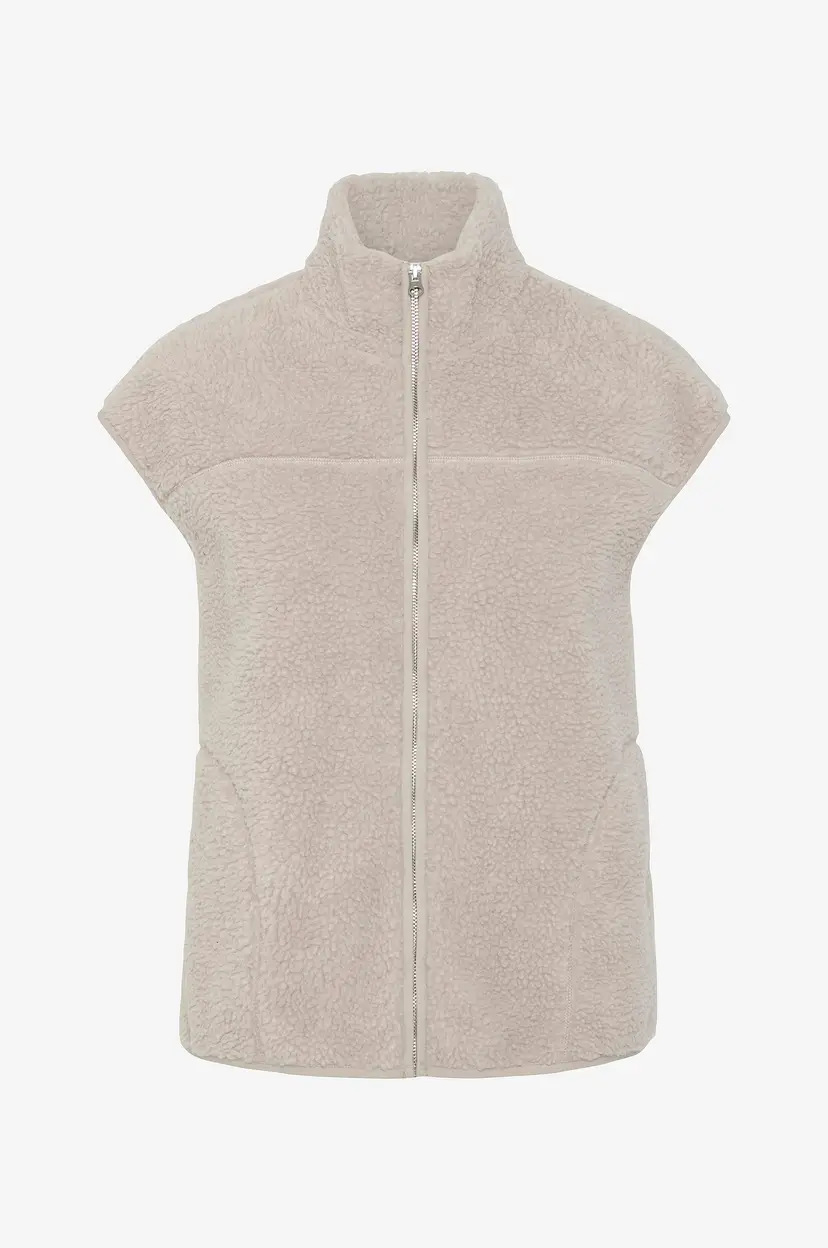 Pieces Pilevest pcSadia Teddy Vest - Beige