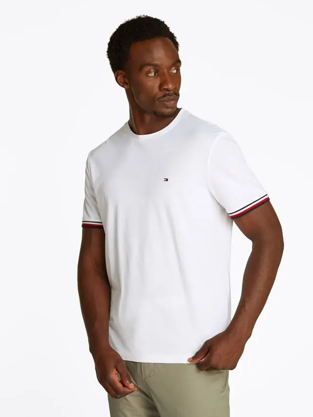 Tommy Hilfiger GLOBAL STRIPE CUFF TEE