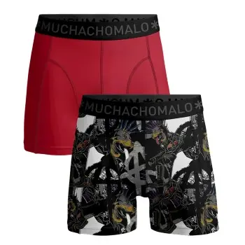 Muchachomalo Muchachomalo 2P Cotton Stretch Punk Boxer Svart/Rød bomull Large Herre