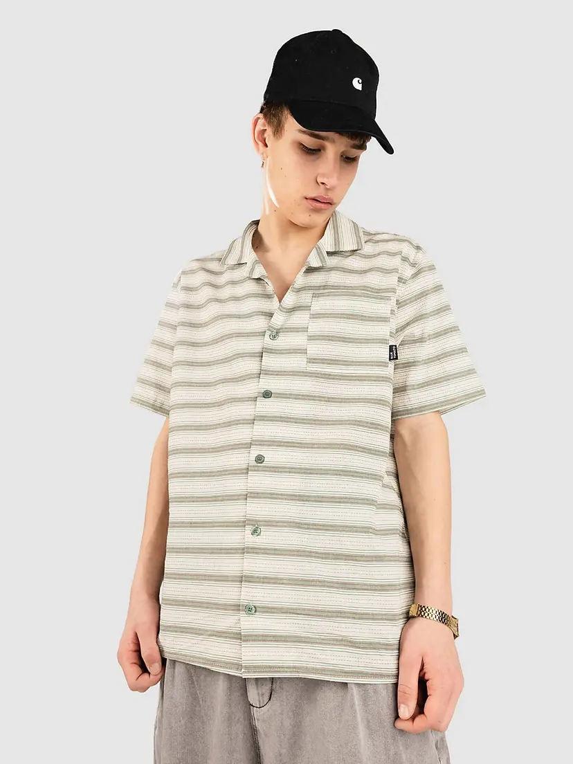 Blue Tomato Blue Tomato Ethno Striped Linen Skjorte grønn
