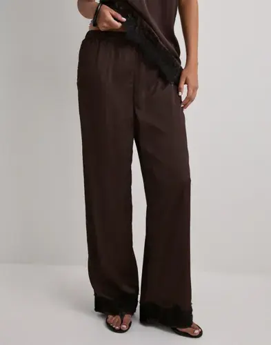 Pieces Pieces - Brun - Pcariel Hw Wide Lace Pants D2D Pp