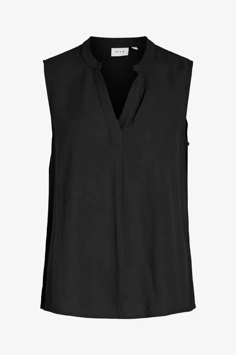 Vila Topp viRosa V-neck S/L Top - Svart