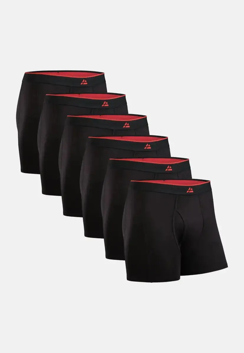 DANISH ENDURANCE Bamboo Boxershorts fra Danish Endurance, Sort/Rød, 4XL