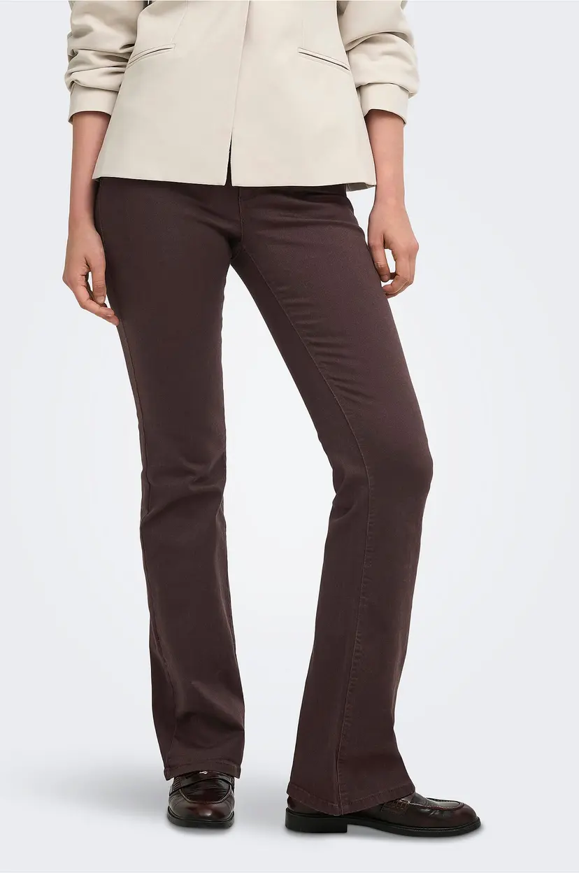 ONLY Bukse onlBlush Mid Flared Colour Pant Pnt - Brun