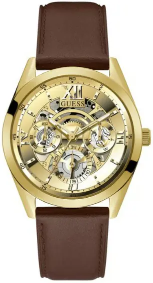Guess Guess Herreklokke GW0389G5 Multifunction Gull/Lær Ø42 mm