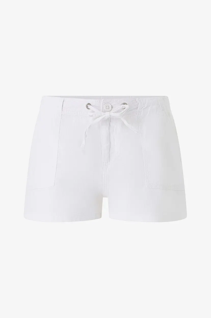 Gina Tricot Shorts i lin Linen Blend Mini Cargo - Hvit