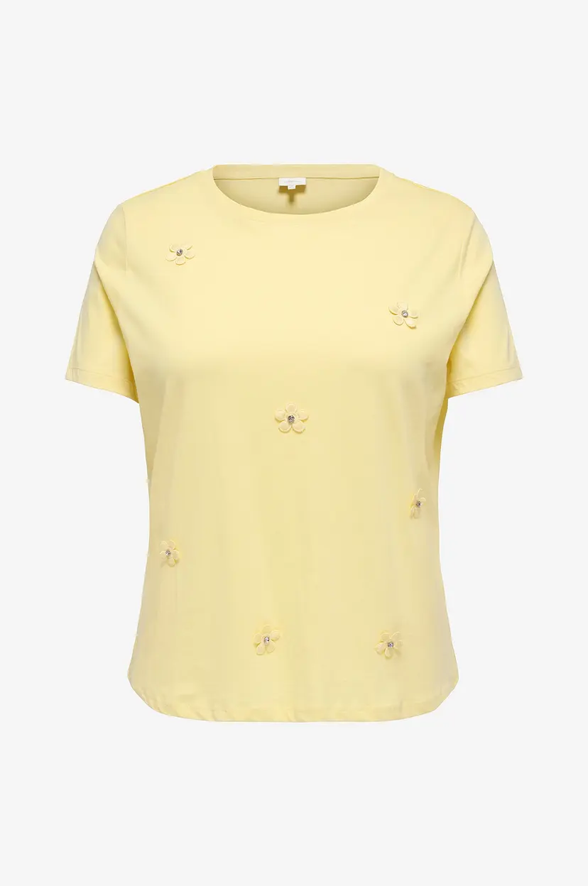 Only Carmakoma Topp carZenia S/S O-neck Top Jrs - Gul
