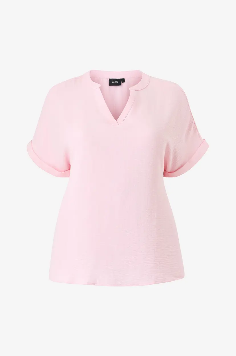 Zizzi Bluse Vnilla, S/s, Blouse - Rosa