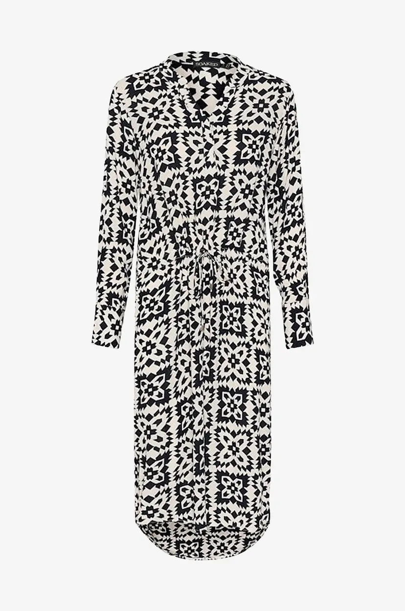 Soaked In Luxury Kjole slZaya Printed Dress LS - Blå