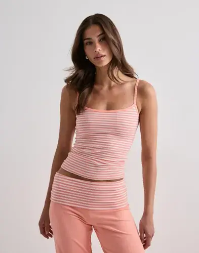 Nelly Nelly - Oransje - Striped Contrast Singlet
