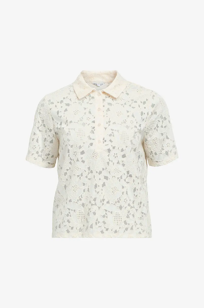 Object Collectors Item Pologenser objBianca S/S LO Polo - Hvit