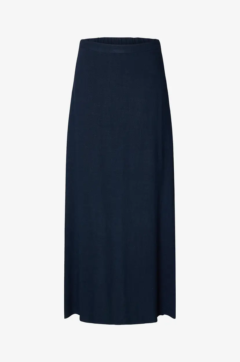 Selected Women Maxi skjørt slfViva HW Ankle Linen Blend Skirt - Blå