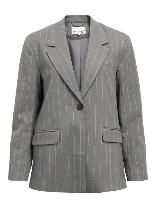 Object Object - Lisa Blazer - Medium Grey Melange Humus Pins