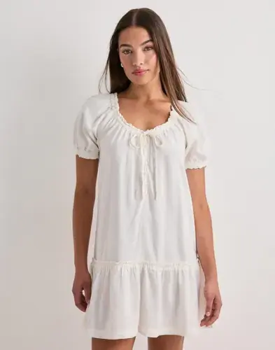 ONLY Only - Hvit - Onlgoa Ss Linen Short Dress Cc Pnt
