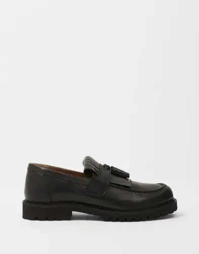 Selected Men Selected Men Slhhugo Leather Kiltie Tassel Loafe Sko Svart