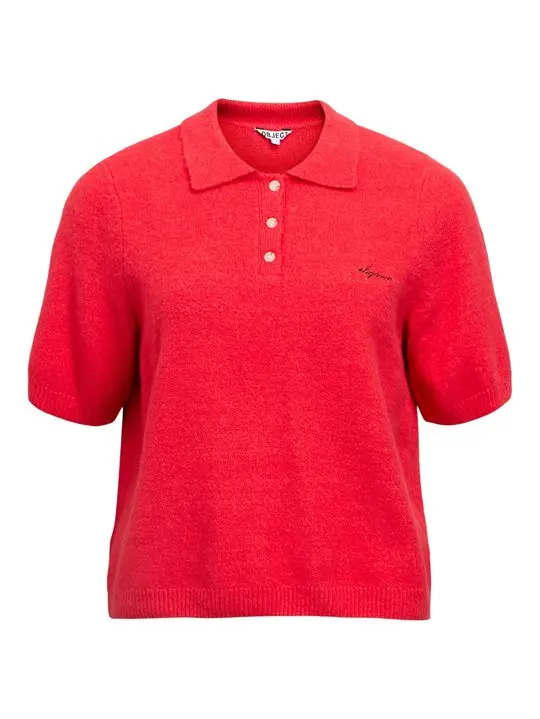 Object Object - Debbie SS Knit Polo - Poinsettia