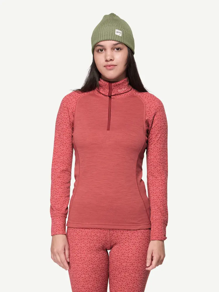 Devold Devold - Duo Active Merino 205 Zip Neck Dame - Large - Rød