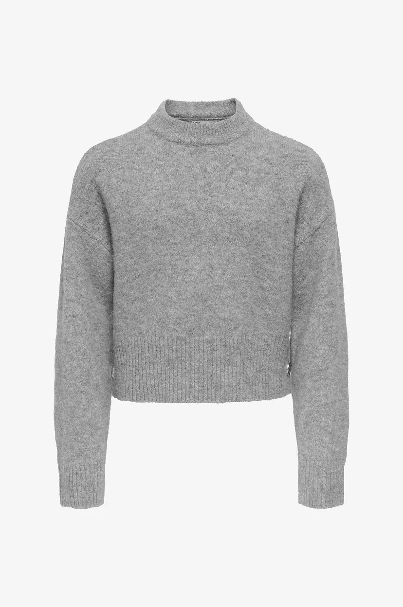 Kids Only Pullover KogRene Life LS Button O-neck CP KN - Grå