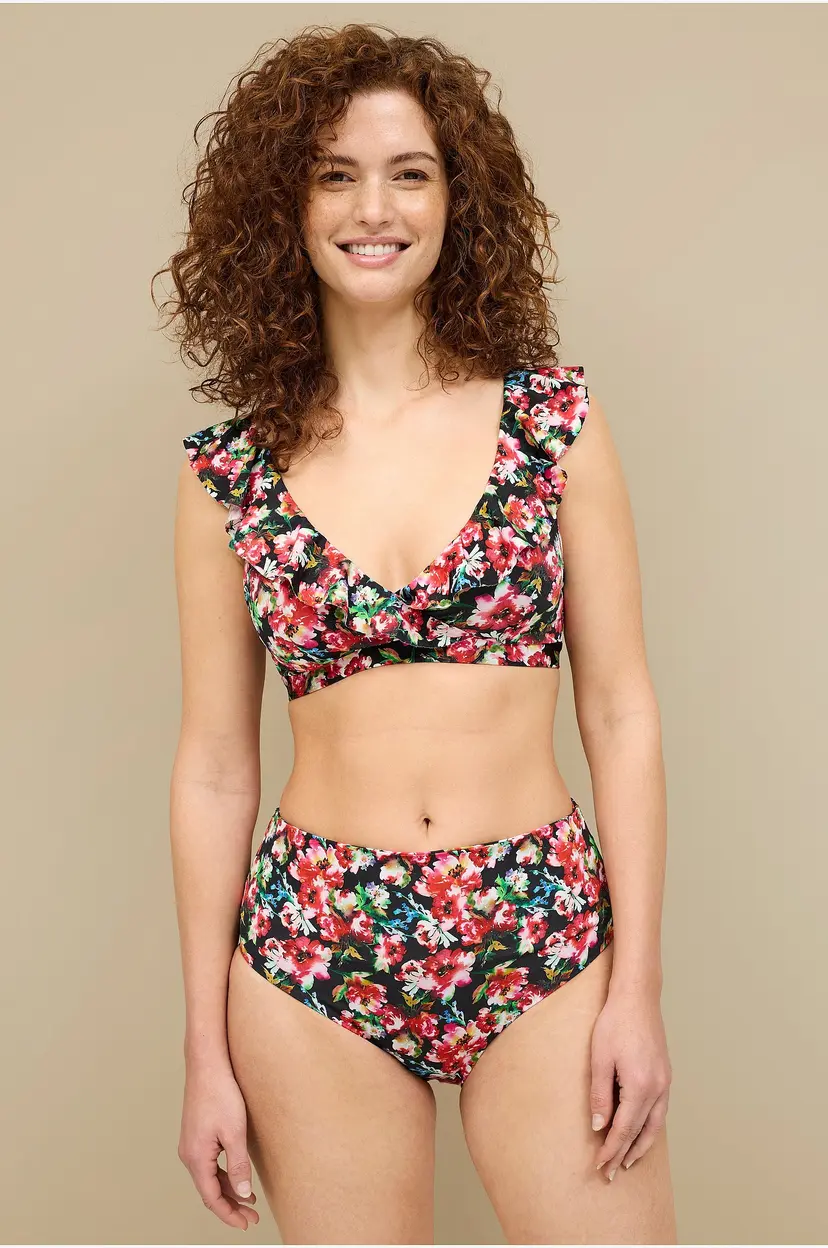 Ellos Collection Høy, fullt foret bikinitruse - Svart
